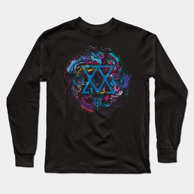 Esoteric Multicolor Swirl Long Sleeve T-Shirt by jazzworldquest